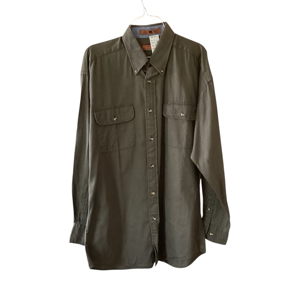 Vintage Northern Explorer Elder Beerman Long Sleeve Khaki Shirt Size L